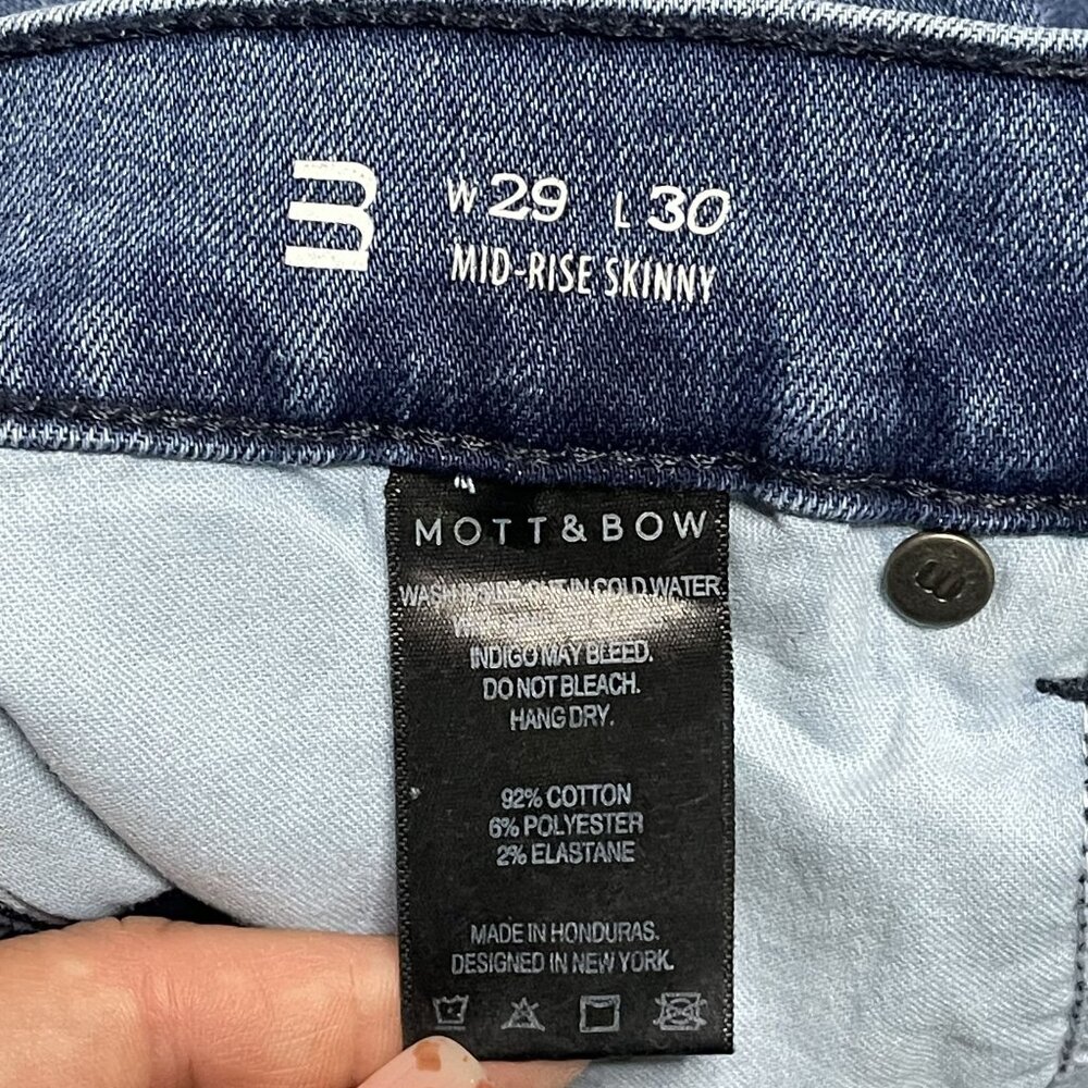 Mott & Bow Womens Mid-Rise Skinny Jeans W29 L30 Blue Denim - Picture 5 of 5